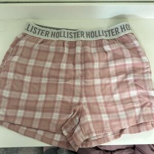 Pink and white plaid sleep shorts